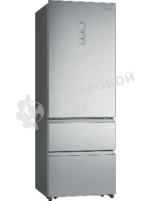 Холодильник Hisense RT641N4ACE серый, двухкамерный, 366/169, морозилка снизу, No Frost