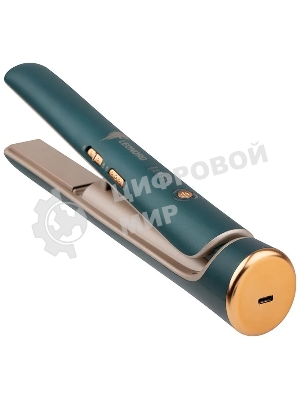 Выпрямитель для волос Leonord LE-1203W беспроводной, зеленый/золотистый, 20 мм, 200 °C, 4 режима