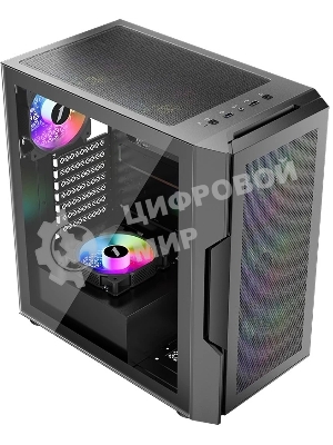 Компьютерный корпус 1STPLAYER TRILOBITE T7-P черный ATX 4x120мм LED fans T7-P-BK-4F1
