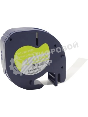 Картридж ленточный Cactus CS-LT-12267 черный шрифт, прозрачный фон (12 мм, 4 м) для Dymo Letra Tag LT-100H