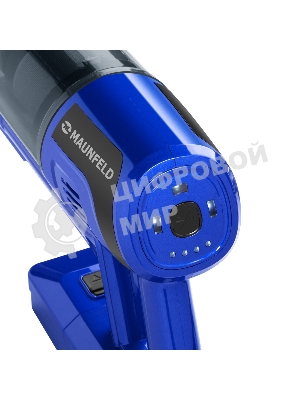 Пылесос вертикальный Maunfeld MF-2032BL PRO синий, питание от аккумулятора, 200 Вт, уборка сухая, пылесборник 0.5 л, работа от АКБ max - 35 мин