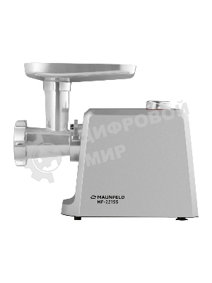 Мясорубка электрическая Maunfeld MF-221SS серый, 1800 Вт, 2.0 кг/мин, реверс, защита от перегрузки, насадки - 4