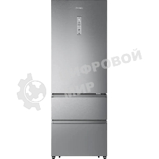 Холодильник Hisense RT641N4ACE серый, двухкамерный, 366/169, морозилка снизу, No Frost