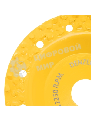 Чашка твердосплавная зачистная Denzel 125 мм, плоская, крупное зерно #8