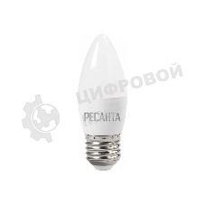 Лампа светодиодная Ресанта LL-R-C37-6W-230-4K-E27 свеча, 6 Вт, нейтр., Е27