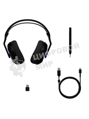 Гарнитура Logitech G522 Lightspeed чёрный, беспроводная + проводная, Bluetooth 5.3/USB, радиус 30 м, подсветка, съёмный микрофон