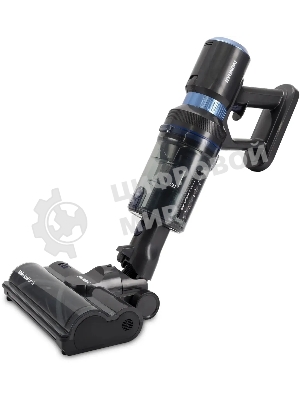 Пылесос вертикальный Hyundai HYV-S7970 серый/синий, питание от аккумулятора, 210 Вт, уборка сухая, пылесборник 0.47 л