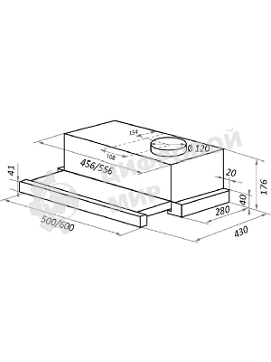 Вытяжка телескопическая HOMSair Flat 50 белый, 50 см, 520 куб. м/ч, 47 дБ