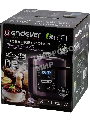 Мультиварка-скороварка Endever VITA 98 черный/сливовый электрическая Endever Vita 98