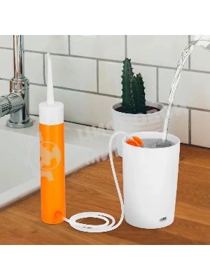 Ирригатор Kitfort КТ-2957-4 оранжевый/белый, от аккумулятора, 320 мл, 3 режима