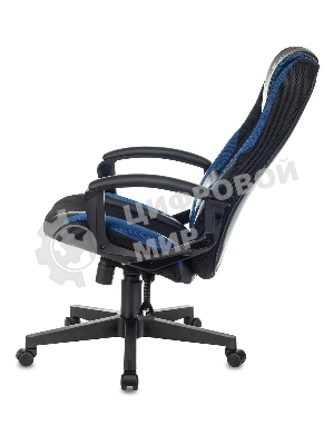 Кресло игровое Zombie 9 черный/синий, искусст.кожа/ткань, крестовина пластик