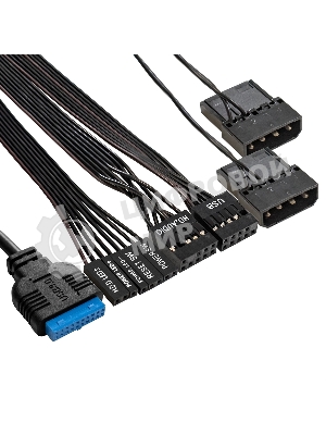 Компьютерный корпус Minitower ExeGate mEVO-7803-XP400 (mATX, БП XP400 с вент. 12см, 2*USB+1*USB 3.0, HD аудио, черный, 2 вент. 12см с RGb подсветкой)