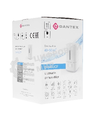 Увлажнитель воздуха Dantex D-H45UCF белый, 30 Вт, 4.5 л, ультразвуковой, ароматизация