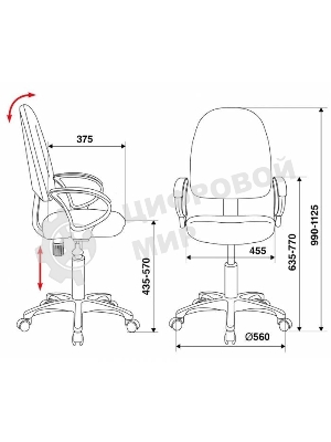 Кресло Бюрократ CH-1300/T-15-21 черный, экокожа, 120 кг, механизм качания
