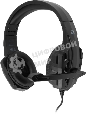 Гарнитура Oklick HS-L355G чёрный, проводная, 3.5 мм, подсветка