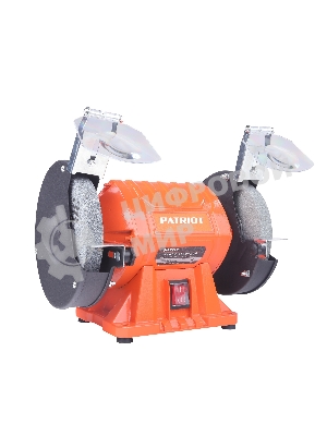 Станок заточной PATRIOT Expert GM 150 P, 375Вт, 2980об/мин, 150мм диск, A36/A60 зерн, посадочный 12.7мм, асинхронный, адаптер на круги 32 мм