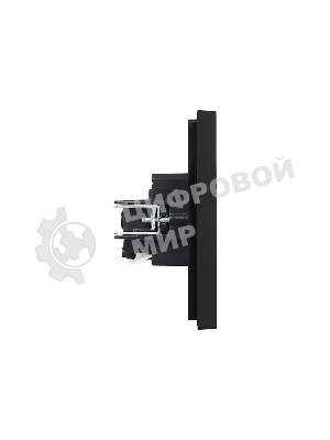 Розетка СП FORTE&PIANO FP114 16А с заземл. без защ. шторок безвинт. крепл. черный IEK FP-R11-16-1-K02