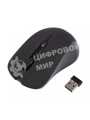 Мышь беспроводная HIPER HOMW-101, 1000-1600 dpi, оптический, 4 кнопки, Soft-touch покрытие, USB-приемник, 2,4 ГГц, батарея 1хАА, черный (HOMW-101)