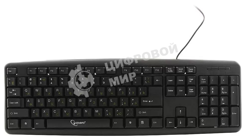 Клавиатура проводная Gembird KB-8320U-BL, USB, черный