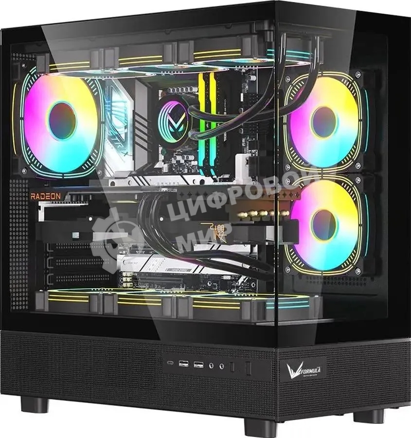 Компьютерный корпус AeroCool/Formula Crystal Z8 FLOE черный без БП ATX 3x120мм 5x140мм 1xUSB2.0 1xUSB3.0 1xUSB3.1 audio bott PSU