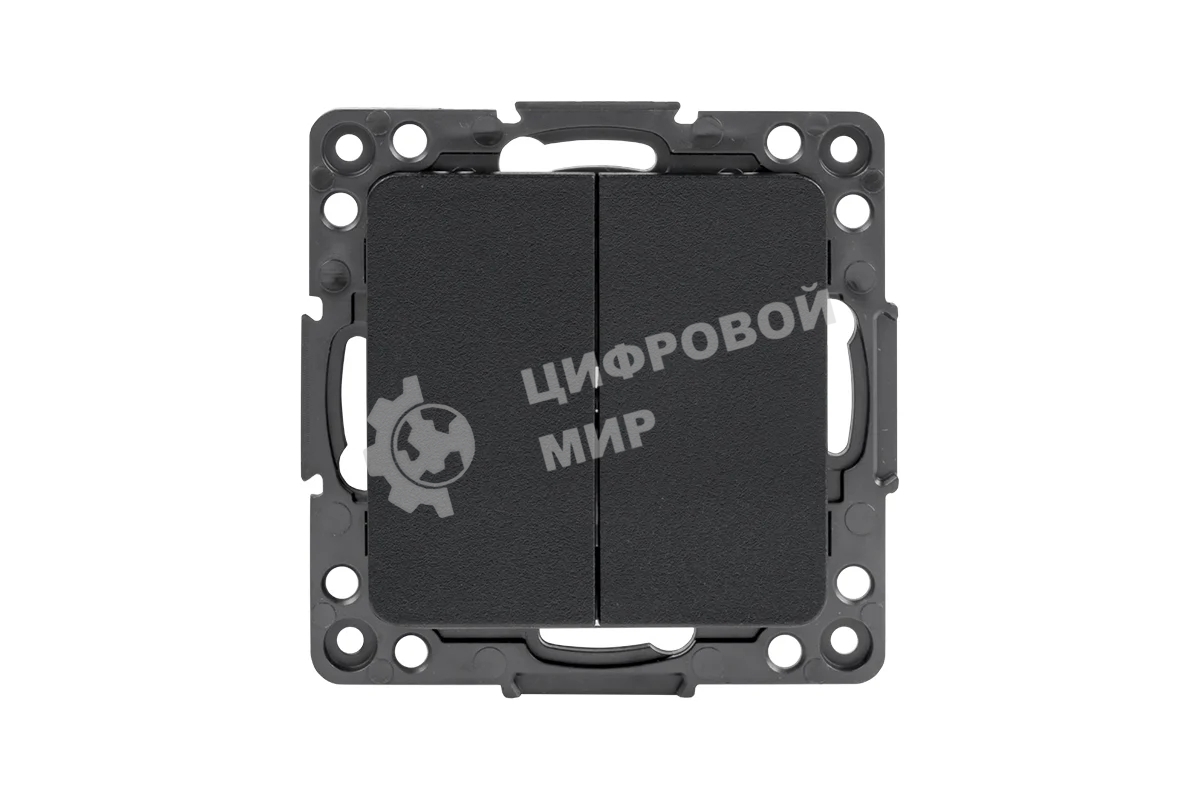 Механизм выключателя EKF EZV10-023-10 Стокгольм PROxima 2-кл. 10А, автоматические клеммы, черный