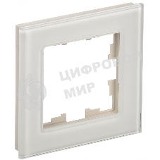 Рамка 1-мест. IEK BRITE РУ-1-2-БрВа стекло ванильный