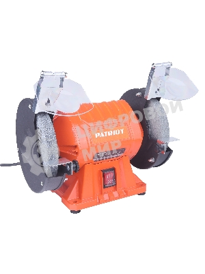 Станок заточной PATRIOT Expert GM 150 P, 375Вт, 2980об/мин, 150мм диск, A36/A60 зерн, посадочный 12.7мм, асинхронный, адаптер на круги 32 мм