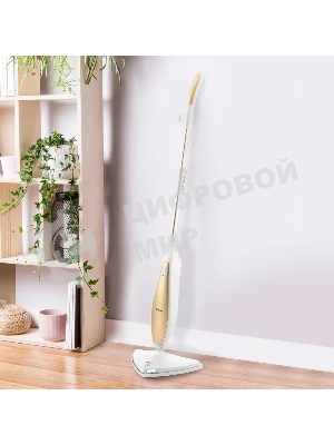 Швабра паровая Kitfort KT-1014 1300Вт золотистый/белый