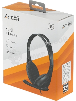 Гарнитура A4Tech HU-9 чёрный, проводная