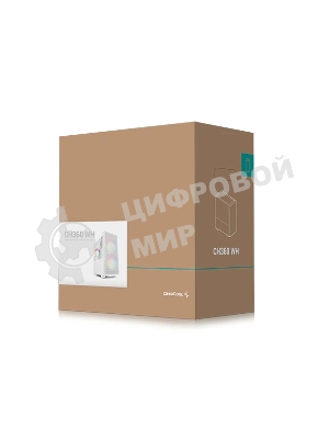 Компьютерный корпус Deepcool CH360 WH без БП, боковое окно (закаленное стекло), 2x140мм ARGb LED вентилятор спереди и 1x120мм ARGb LED вентилятор сзади, белый, mATX