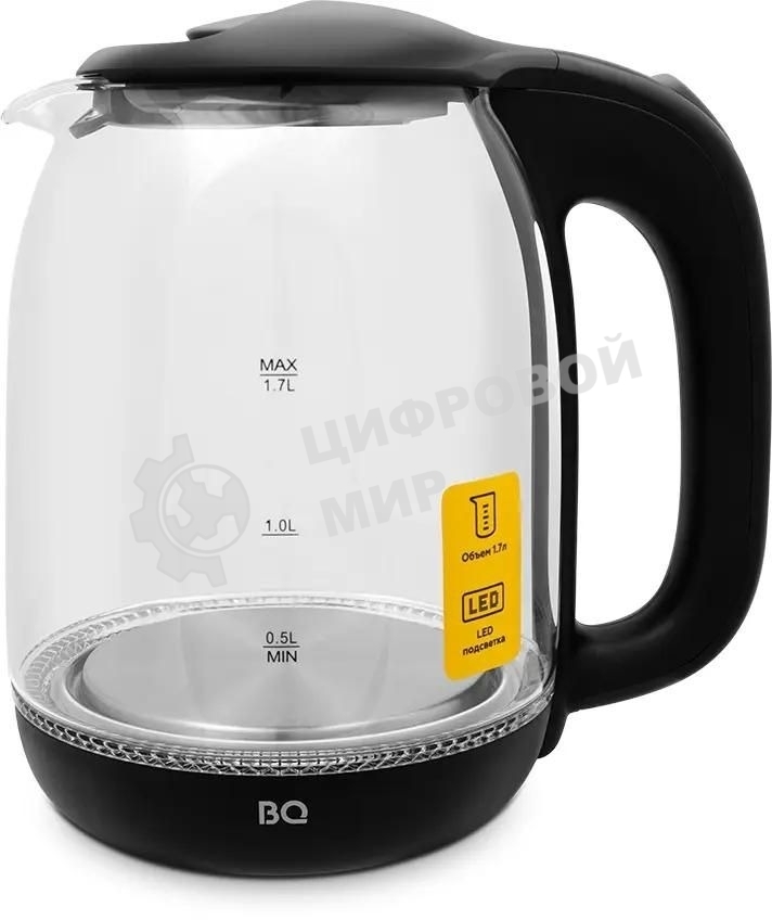 Чайник электрический BQ KT1830G, 2200Вт, 1.7л, черный
