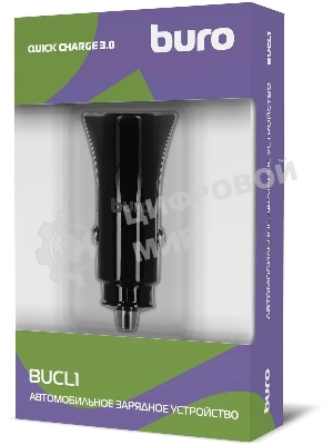 Автомобильное зарядное устройство Buro BUCL1 3A QC черный