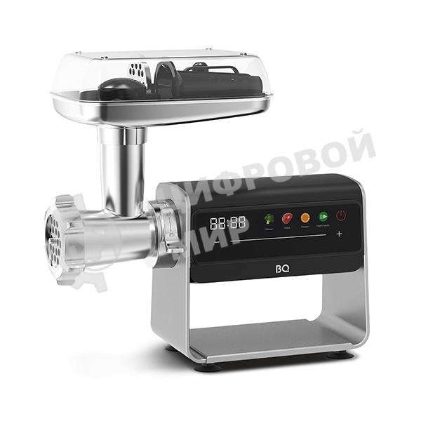 Мясорубка электрическая BQ MG2007 PREMIUM серый, 2500 Вт, 2.7 кг/мин, реверс, защита от перегрузки, насадки - 5