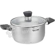 Кастрюля Rondell Strike Grey Ultra RDS-1947 2 л. d=18 см (с крышкой) сталь