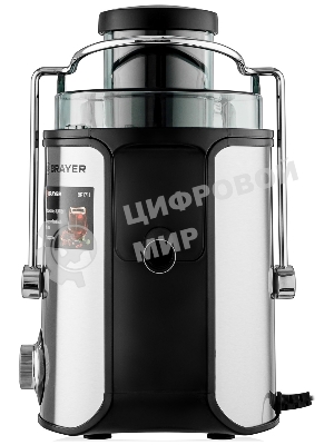 Соковыжималка BRAYER BR1711 серебристый, центробежная, 800 Вт, 500 мл, механическое