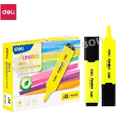Текстовыделитель Deli EU366-YL Jumbo, скошенный пишущий наконечник, 1-5мм, желтый