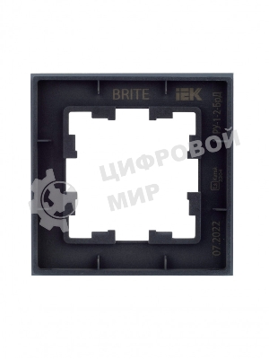 Рамка 1-местная IEK BRITE РУ-1-2-БрД (BR-M12-G-K30) стекло дымчатый