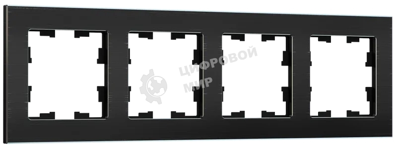Рамка 4-местная IEK BRITE РУ-4-1-БрЧ (BR-M42-M-K02) металл черный