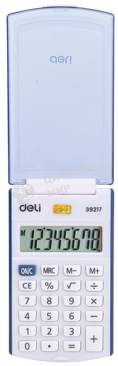 Калькулятор карманный Deli E39217/BLUE синий 8-разр.