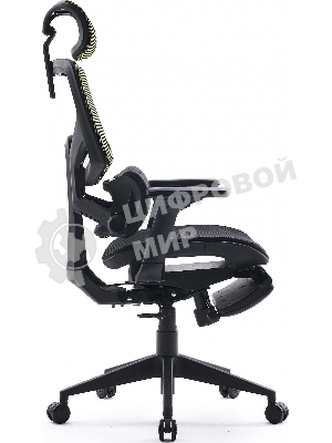 Кресло Cactus CS-CHR-MC01-LGNBK салатовый, сетка, подголовник, подставка для ног