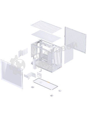 Корпус без блока питания Case JONSBO D32 PRO, Mini-Tower, TG, no fan, 2xUSB-A 3.2 + 1xUSB-C 3.2, mATX, mDTX, mITX White