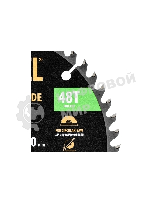Пильный диск по дереву Denzel ф190 х 30 мм, 48 зубьев, тонкий