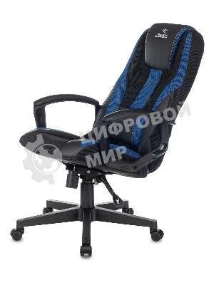 Кресло игровое Zombie 9 черный/синий, искусст.кожа/ткань, крестовина пластик
