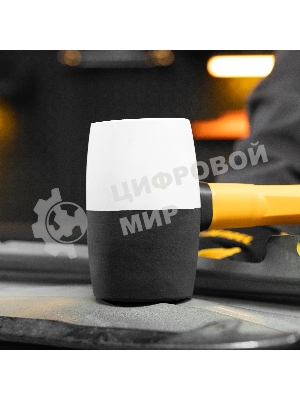 Киянка резиновая Denzel 680 г, черно-белая, фибергласовая рукоятка c TPR покрытием