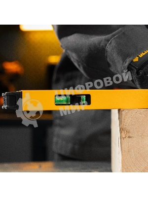 Уровень алюминиевый Denzel магнит., фрезерованный, 3 глазка (1 зеркал.), 0,5 мм/м, 800 мм