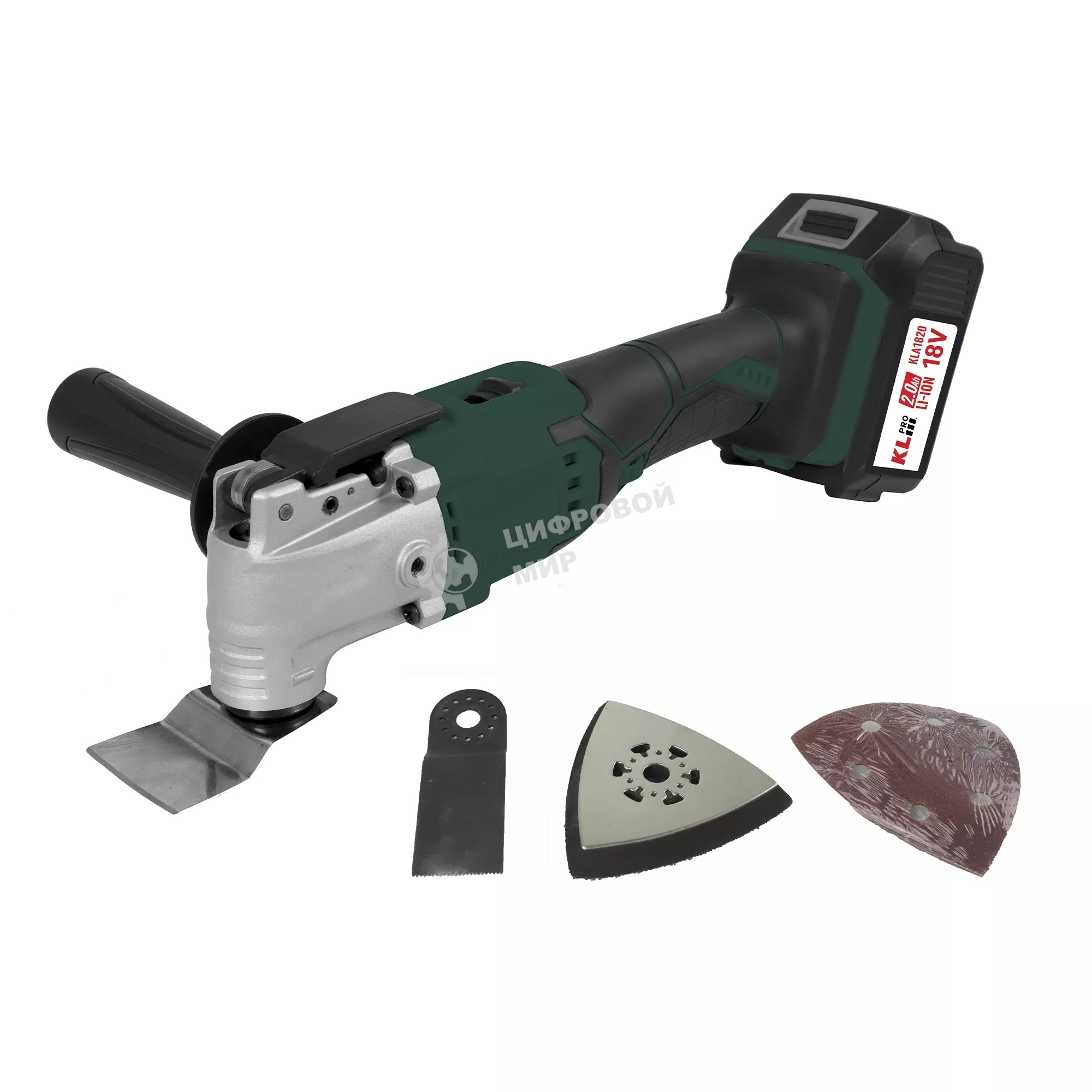 Многофункциональный инструмент аккумуляторный KLPRO KLMT18B-20 (18В, Li-ion-2шт, 2.0А·ч, 5000-19000 кол/мин З/У,в кейсе)