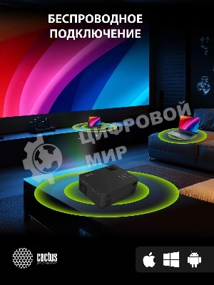 Проектор Cactus CS-PRM.04B.WUXGA-A LCD 400Lm ANSI (1920x1080) 2000:1 ресурс лампы:50000часов 1xUSB typeA 1xHDMI 2.5кг