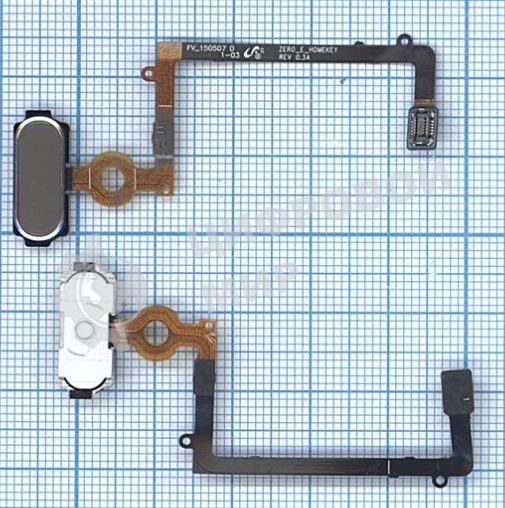 Кнопка HOME в сборе с механизмом и шлейфом для Samsung Galaxy S6 Edge SM-G925F, золотая