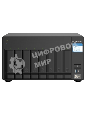 Сетевое хранилище без дисков SMB QNAP TS-832PX-4G 8-Bay NAS, AL324 64-bit quad-core 1.7GHz, 4Gb DDR4 SO-DIMM RAM (up to 1x16 Gb), 8 x 3.5