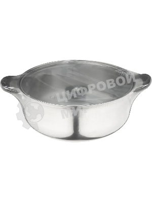 Кастрюля Promo, объем 2,9 л, из нержавеющей стали с крышкой из жаропрочного стекла 104615